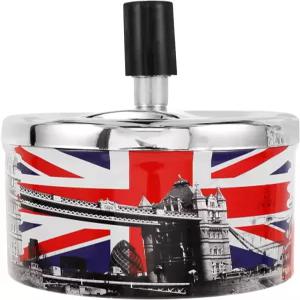 회전 뚜껑이 있는 이펫붐 스테인리스 스틸 방풍 자동 소화 재떨이 흡연자를 위한 실내 야외 가정 및 파티오