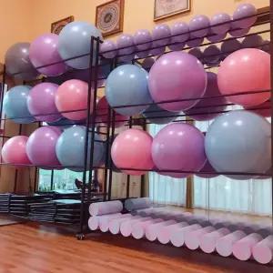 짐볼 3단 거치대 요가 짐볼거치대 홀더 학원 정리 선반 블랙