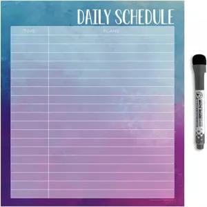 드라이 이레이즈 데일리 스케줄 플래너 스티커 데칼 by 글래스보드 스튜디오 탈착 및 재사용 가능 마그네틱
