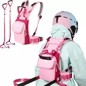 뉴클 스키 하네스 트레이너 스노보드 낙하 방지 트랙션 벨트 초보자용 보조 가방 안전벨트 백팩 속도 조절