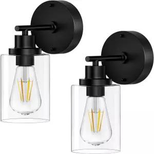 BUTHY 욕실 벽 2종 세트 거울 침실 복도 계단 현대적인 장식 조명을 위한 E26 베이스 LED 무선 실내 마운트