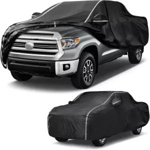 반사 스트립이 있는 도요타 툰드라 20072025용 Tqcpkey 6겹 방수 트럭 커버 지퍼 도어가 전체 외부 커버에