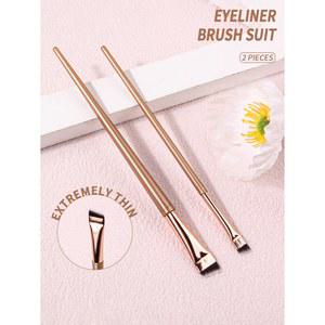 2PCS 초박형 미세 아이 눈썹 브러시 누에 눈꺼풀 에지 아래 베벨 라이너 섀도우