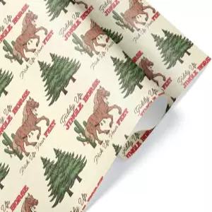 재미있는 징글 말 크리스마스 선물 랩 웨스턴 카우보이 카우걸 테마 포장지 애호가를 위한 기디 업 장식