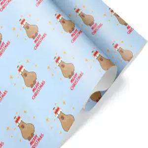 귀여운 카피바라 크리스마스 선물 포장 프리미엄 두꺼운 포장지 카피 동물 테마 메리 설치류 파티 장식