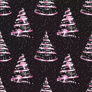 아름다운 블랙 앤 핑크 크리스마스 트리 두꺼운 포장지 선물 반짝이는 장식 테마 20인치 x 30인치 시트 한
