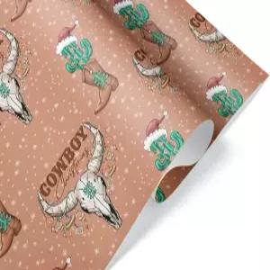 카우보이 크리스마스 테마 선물 랩 웨스턴 나바호 사우스웨스턴 스타일 포장지 랜처 카우걸을 위한 장식