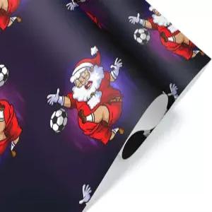 재미있는 크리스마스 산타 축구 선물 랩 두꺼운 포장지 풋살 선수 6피트 x 30인치 롤