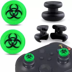 SoAegis 컨트롤러 엄지 그립 2개의 패드가 있는 실리콘 Xbox One/Xbox Series X 그린 용 4피스 세트