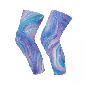 사이필린 퍼플 블루 갤럭시 스타리 웨이브 무릎 보호대 슬리브2팩 스케이트보드 클라이밍 직장 축구용