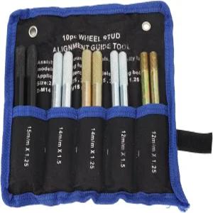 청유웨이 10PC 휠 얼라인먼트 핀 스터드 행거 림 볼트 너트 포지셔닝 가이드 밸런싱 도구 러그 볼트로
