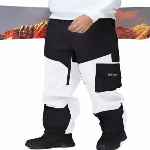 예파인 남성 스노우 스키 팬츠 보온 여성 카고 스노보드 바지 헐렁한 방수 겨울 아웃도어