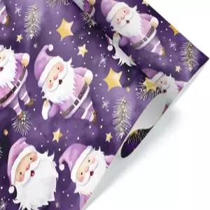 보라색 크리스마스 두꺼운 포장지 산타 성 니콜라스 크리스 크링글 장식 파스텔 선물 랩보라색 6피트 x