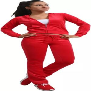 J. LOVNY 여성용 액티브 카소 벨루르 후디 및 스웨트 팬츠 운동복 세트