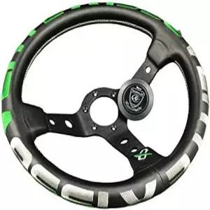320mm 자동차 리패킹 레이싱 스티어링 휠 6 볼트 PVC 합금 드트 및 경적 버튼