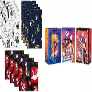 할로윈 크리스마스 생일을 위한 전의 홀마크 나이트메어 플랫 포장지 및 선물 가방 번들12매 3봉지