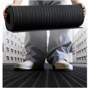 3mm 두꺼운 단열 고무 매트 6kv 전기 고전압 저항 절단 가능한 공장 작업장 작업자 감전 보호 매트블랙3mm