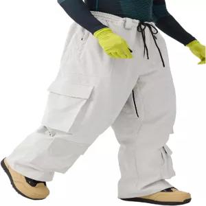GSOU 스노우 여성 남성 배기 팬츠 카고 스노보드 스키 슈퍼 루즈 스포츠 야외 단열재 방수