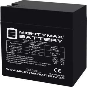 마이티 맥스 배터리 6V 14Ah AGM 패스트온 단자 유니셀 TLA6130KL과 호환되는 교체용