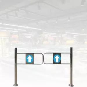 자동 닫힘 스윙 게이트 원웨이 스테인리스 보행자 안전 슈퍼마켓 출입구 및 창고 통로100 * 100cm에