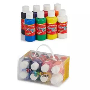 문교 핑거페인트 물감 100ml 8색 세트 유아 손그림 물감