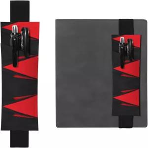 YzGWjBhd 조절 가능한 탄성 밴드 노트북 펜 홀더 노트북용 귀여운 빨간색 저널 인쇄된 파우치 연필 클립