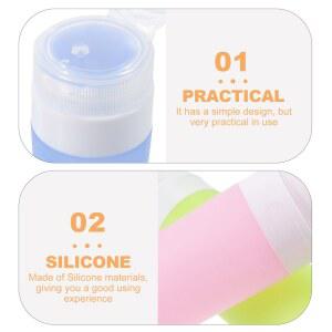 4PCS 디스펜서 세트 80ML 페이스 실리콘 블루 재사용 핑크 가능한 에멀젼 클렌저 바디 로션용 그린 워시 샴푸