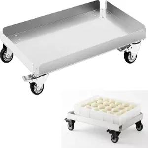 데이지이너 26인치 x 18인치 6인치 번 도우 팬 플랫 돌리 알루미늄 박스 카트 피자 쌓기 움직이는 회전