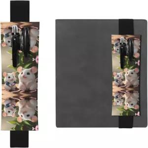 YzGWjBhd 조절 가능한 신축성 밴드 노트북 펜 홀더 귀여운 엄마와 를 위한 노트 저널 인쇄된 파우치 연필