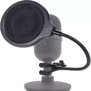 세이렌 미니 마이크용 마스크 쉴드 4인치 3겹 윈드스크린 유연한 360° 구스넥 클립 포함 선몬