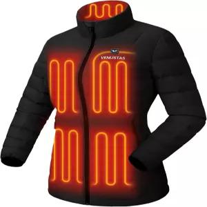 베누스타스 여성용 경량 발열 다운 재킷 배터리 팩 재활용 전기 퍼퍼 코트 90 의류