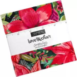 아마릴리스 헨더슨의 러브 앤 치어 참 팩 5인치 프리컷 패브릭 퀼트 스퀘어 42개