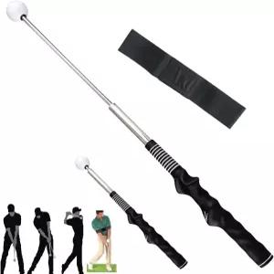 골프 스윙 트레이닝 보조 도구 세트 접이식 그립 트레이너 암 밴드 실내 야외 연습 웜업 스틱
