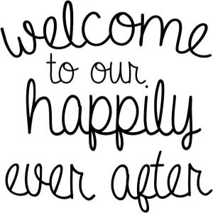 맞춤형 비닐 데코 결혼식 또는 침실 장식 견적 데칼 후 해피 에버에 오신 것을 환영합니다 신혼부부 가족을