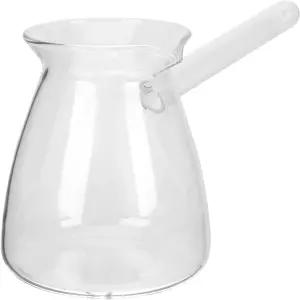 커피 양조 및 우유 가열을 위한 사이드 핸들 16온스 보로실리케이트 스토브탑 티포트가 있는 BESTOYARD