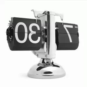 메탈 플립 탁상시계 블랙 거실 사무실 인테리어 무소음 스탠드 시계