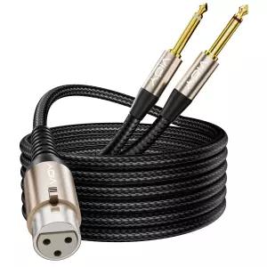 VIOY XLR에서 듀얼 6.35mm 케이블 15피트 믹서 앰프 마이크 CD 플레이어 전자 피아노 노래방 기계XLR 여성2