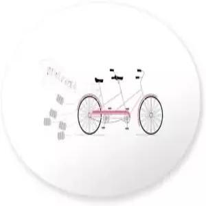 카페프레스 신혼부부 자전거 스티커 Oval 50 pk