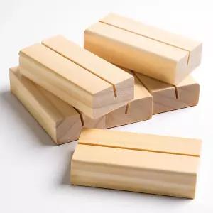 Xosjska 나무 플레이스 카드 홀더 6개의 PCS 2.75인치 스탠드 디스플레이 사진 및 그림 장식 테이블 번호