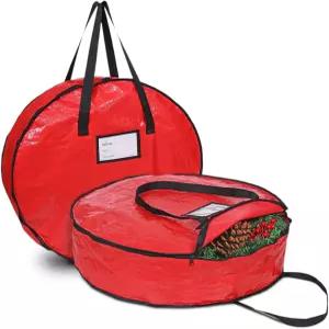 프로픽 크리스마스 화환 보관 가방 30인치 찢김 방지 소재가 포함된 갈랜드 홀리데이 컨테이너 튼튼한