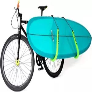 PAT RACS 프리미엄 롱보드 자전거 랙 듀얼 암 캐리어 12mm 폼 조절 가능한 시트 포스트 부착 간편한 빠른