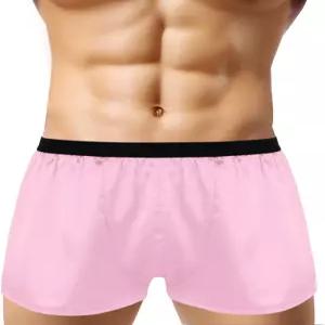 칙트리 남성 실키 새틴 복서 반바지 엘라스틱 허리 보이레그 비치웨어 속옷 수영 트렁크