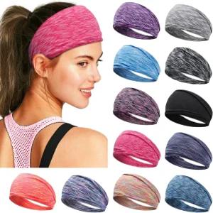 여성용 운동용 머리띠 비슬립 스포츠 스웨트밴드 여자 남성 요가 러닝 피트니스 체육관용 넓은 탄력