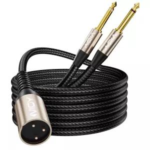 VIOY XLR에서 듀얼 6.35mm 케이블 15피트 믹서 앰프 다이내믹 마이크 CD 플레이어 전자 피아노 노래방