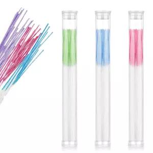 이어홀 클리너 180Pcs 이어 피어싱 치실 3색 여자용 이어링 홀 일회용 클리닝 케어 도구 (3색 180Pcs)