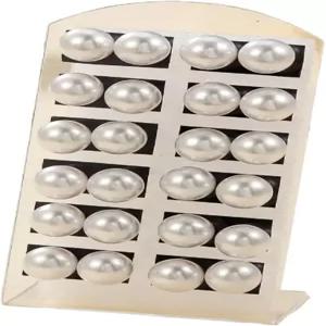 12쌍 컬러 모조 진주 귀걸이 세트 클래식 인조 원형 볼 10mm/0.39 모듬 멀티 여성 신부 결혼식 파티 주얼리