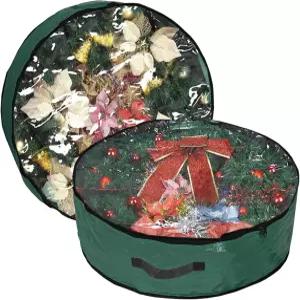 프로픽 크리스마스 화환 보관 가방 36인치 투명 창이 있는 갈랜드 홀리데이 컨테이너 찢어지지 않는 원단