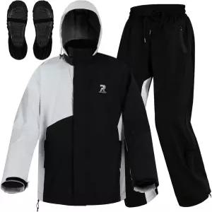 레인라이더 남성용 모터사이클 레인슈트 등산 골프용 방수 레인기어 통기성 레인 재킷 바지