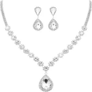 유시아오유 웨딩 주얼리 세트 여성용 반짝이는 라인스톤 무도회 액세서리 크리스탈 신부 결혼식 의상