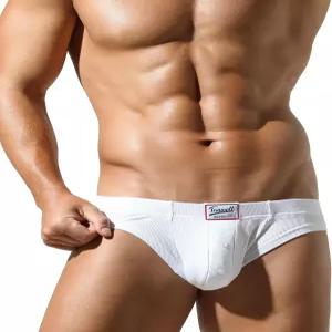 FEOYA 남성용 리브드 브 로우 라이즈 파우치 비키니 속옷 스트레치 코튼 릴렉스